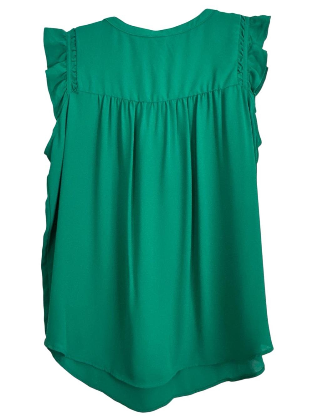 LOFT Kelly Green Flutter Sleeve Pull On Top Blouse XS - Picture 2 of 7